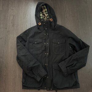 vintage polo ralph lauren black field jacket size medium hood